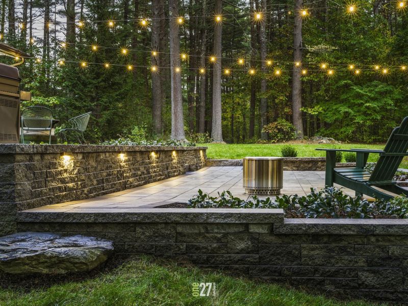 Custom stone backyard patio Custom stone backyard patio