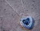 silver birthstone necklace marketing photo